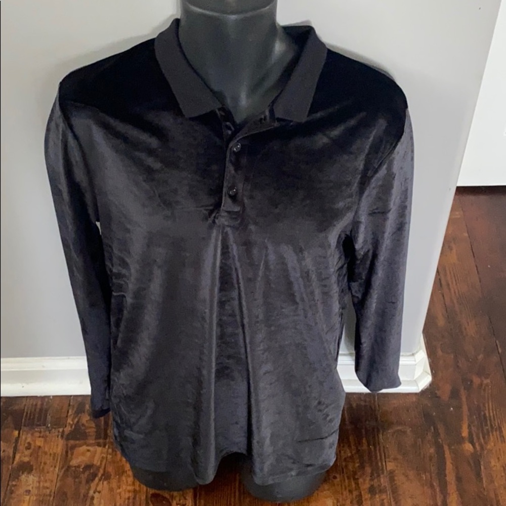 Men’s velour long sleeve polo